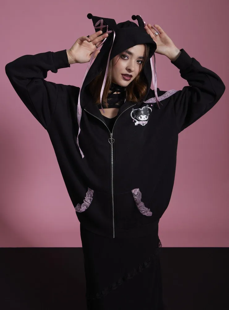 Black kuromi hoodie new arrivals