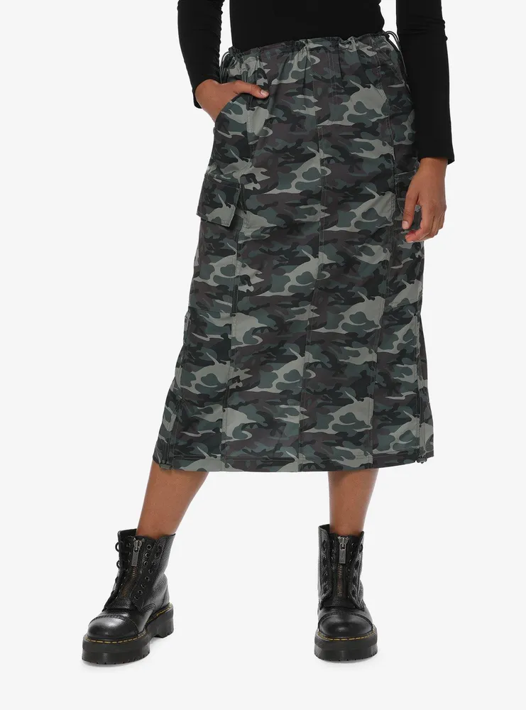 Camo skirt outlet midi