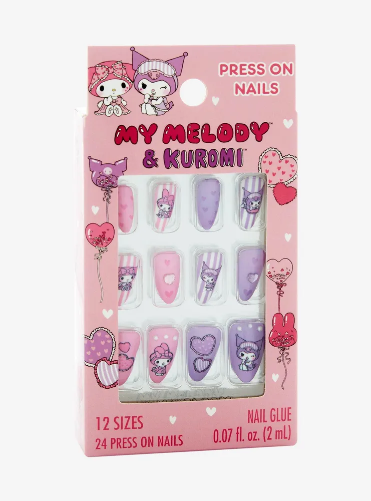 Boxlunch Sanrio My Melody And Kuromi Hearts Press On Nails Set Mall Of