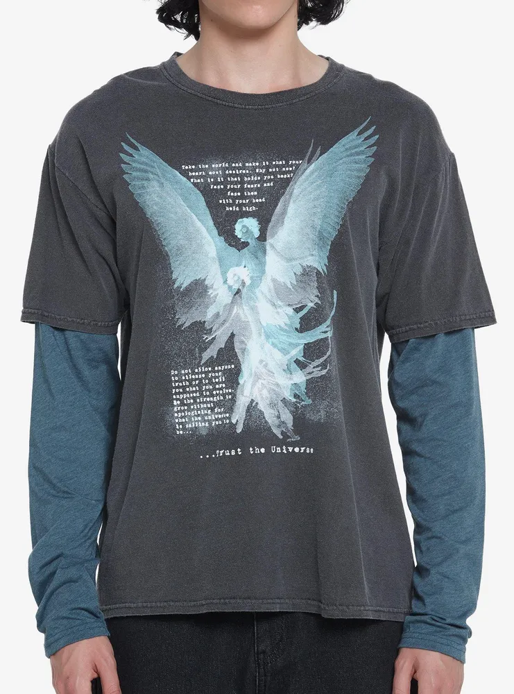 Hot Topic Angelic Double Exposure Twofer Long-Sleeve T-Shirt