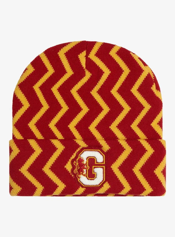 Boxlunch Harry Potter Gryffindor Zig Zag Patterned Cuff Beanie