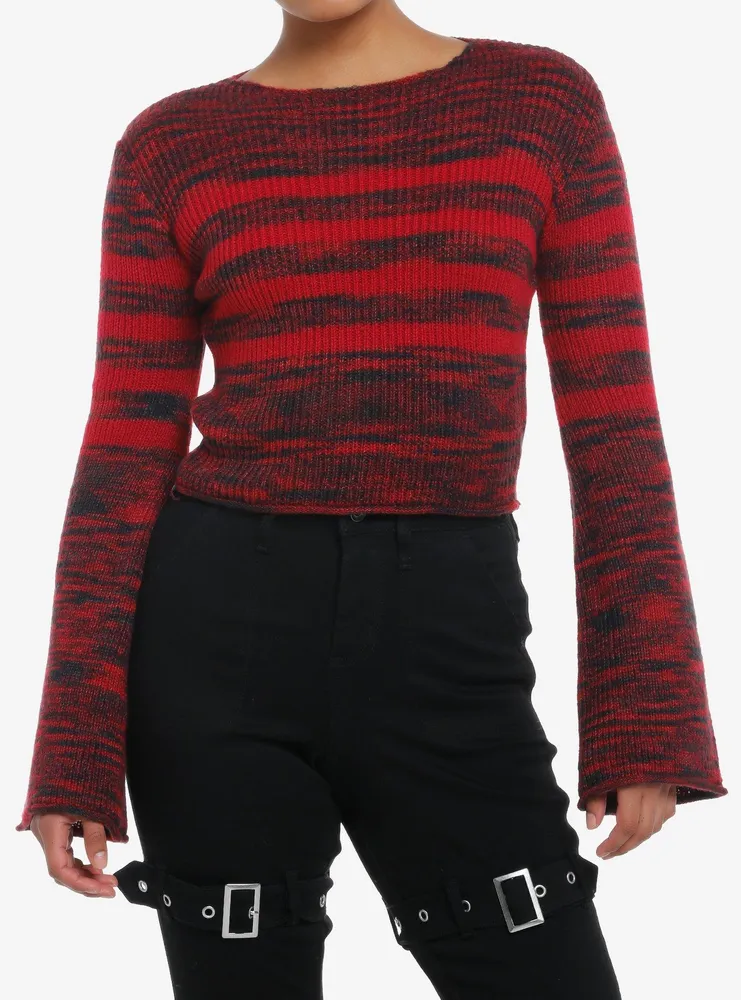 Red sales cropped sweater