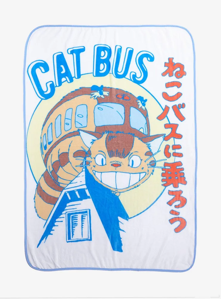 Hot Topic Studio Ghibli My Neighbor Totoro Cat Bus Throw Blanket