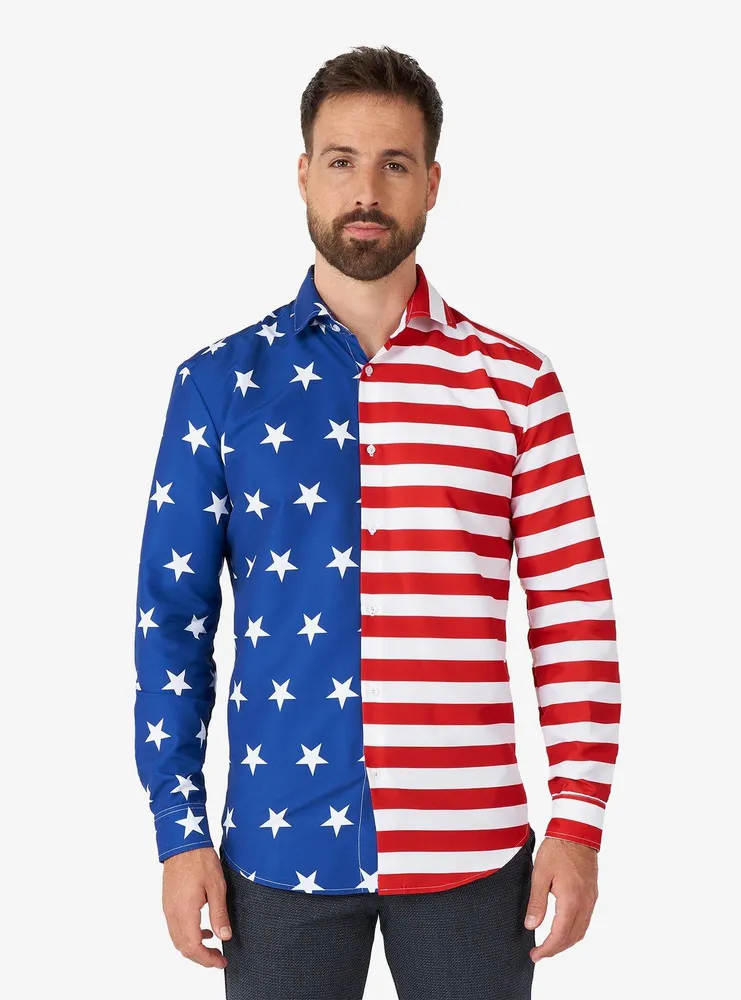 American flag button up shirt sale