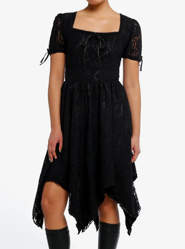 Lace hanky store hem skater dress