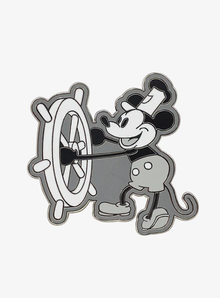 Boxlunch Disney 100 Mickey Mouse Steamboat Willie Outline Enamel Pin ...