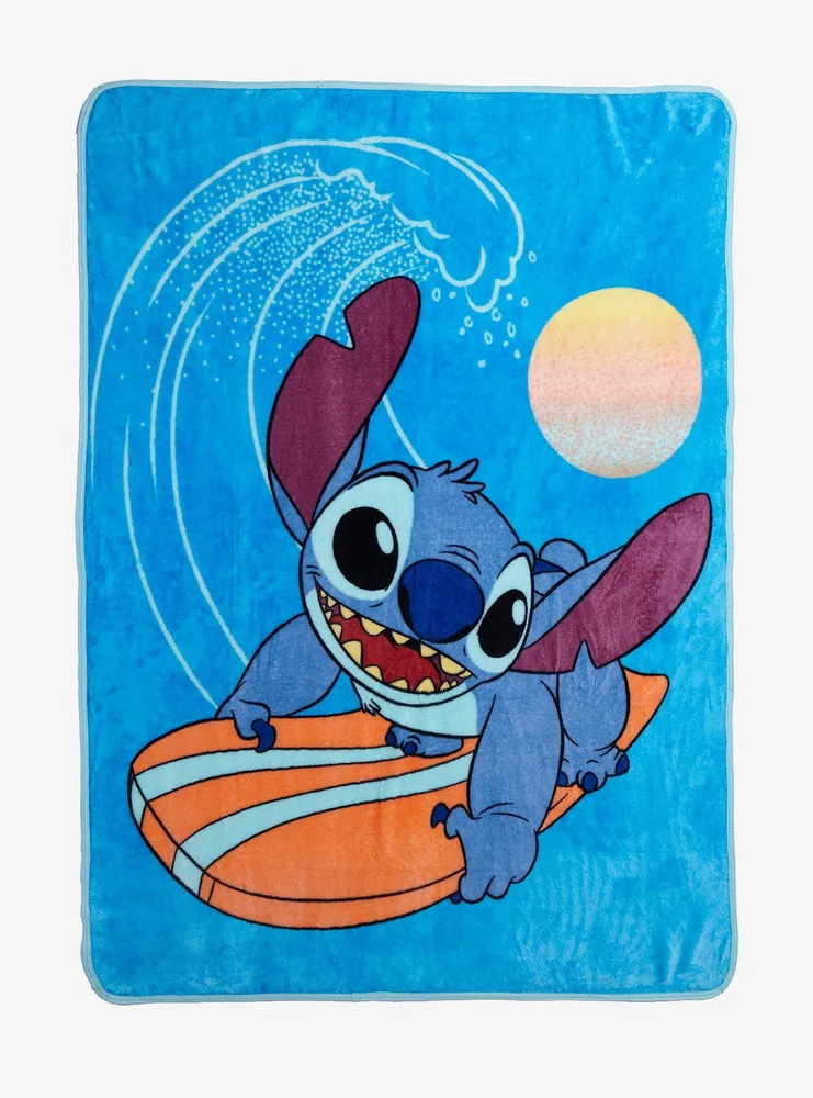 Hot Topic Disney Lilo Stitch Surfing Stitch Throw Blanket