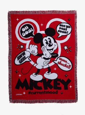 Disney Parks Mickey Mouse Sleigh Ride Holiday Woven Tapestry Throw shops Blanket 50x60