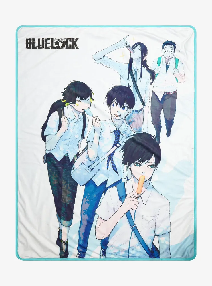 Hot Topic Blue Lock School Group Throw Blanket Hawthorn Mall