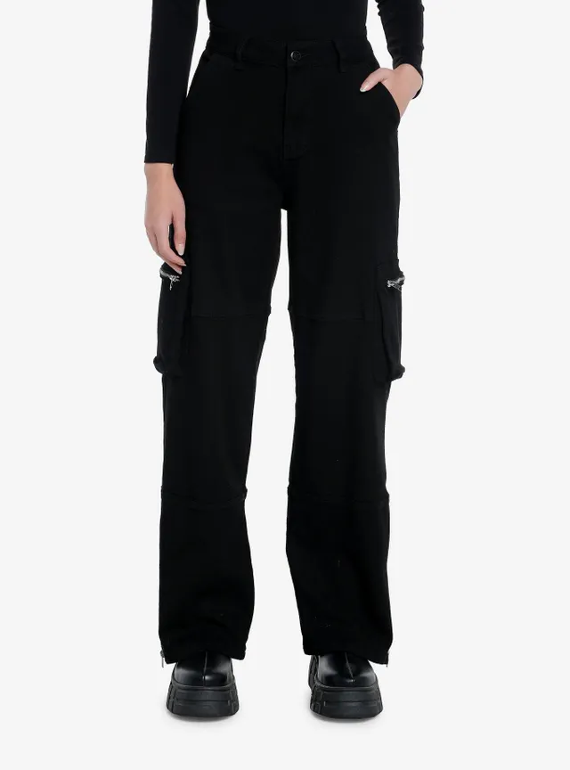 Hot Topic Black Zipper Wide Leg Cargo Pants | Mall of America® Hot Topic Black Zipper Wide Leg Cargo Pants | Mall of America®