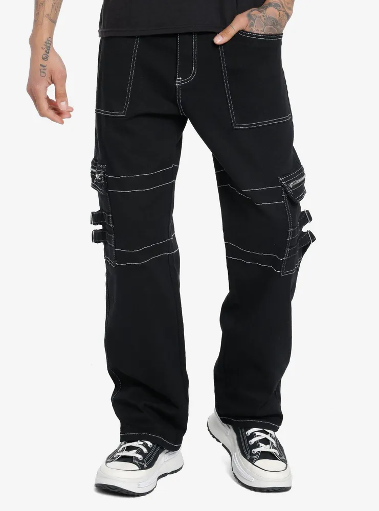 Contrast stitch clearance cargo pants mens