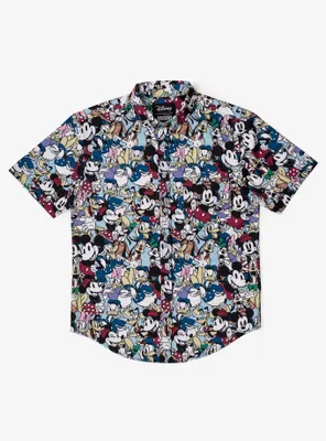 Disney100 button shops up shirt