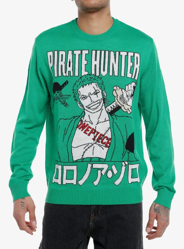 Hot Topic One Piece Zoro Intarsia Knit Sweater | Hamilton Place