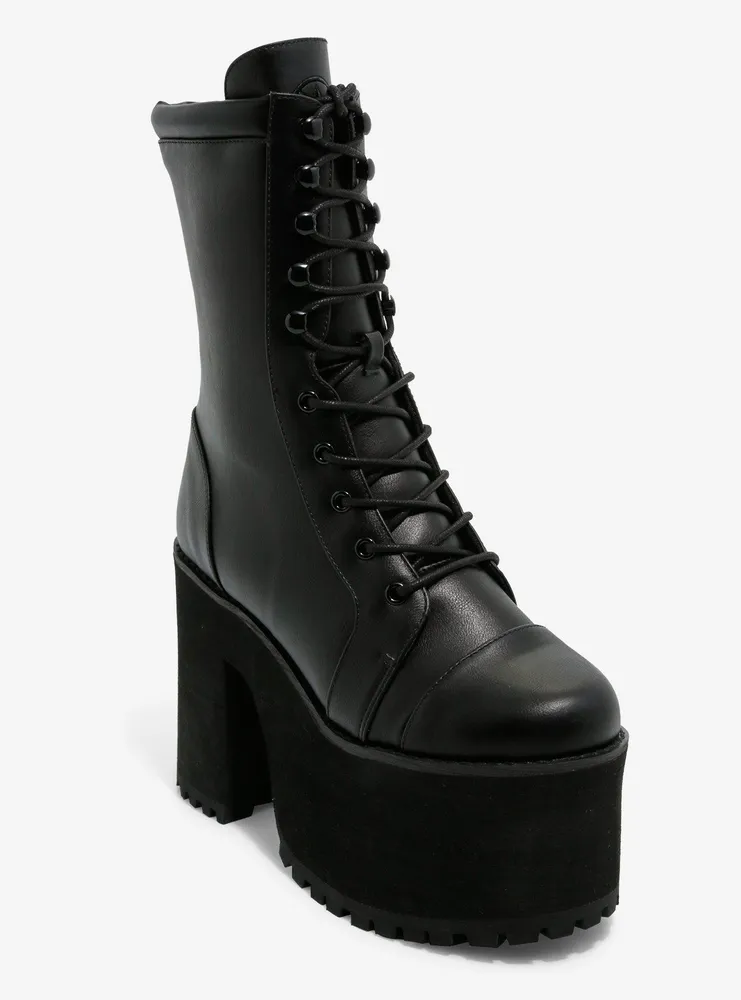 Black platform boots best sale