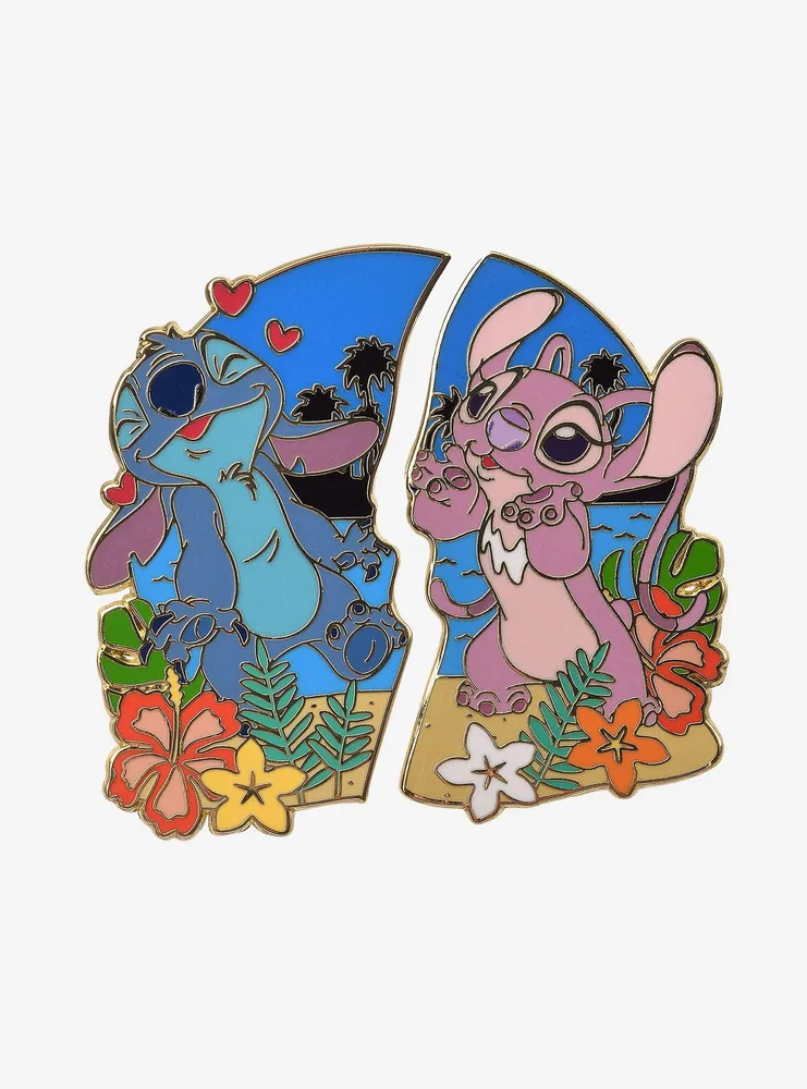 Boxlunch Disney Lilo & Stitch Angel & Stitch Beach Enamel Pin Set ...