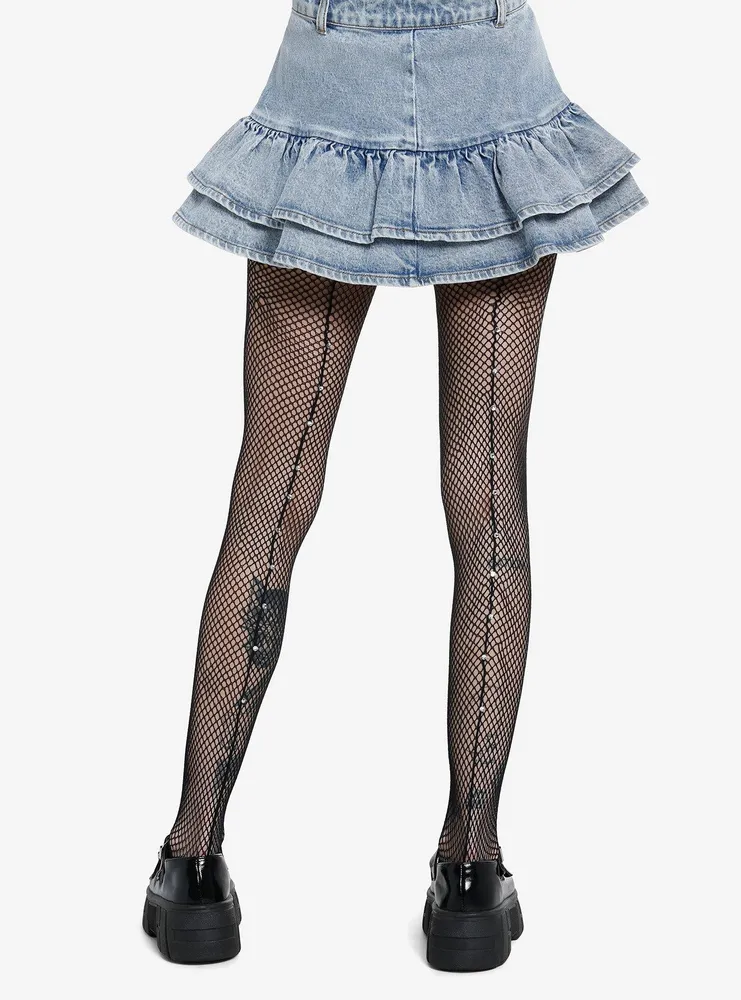 Hot Topic Leg Avenue Black Fishnet Rhinestone Tights | Hamilton Place