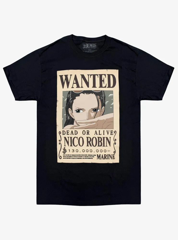 Hot Topic One Piece Robin Wanted Poster Double-Sided T-Shirt