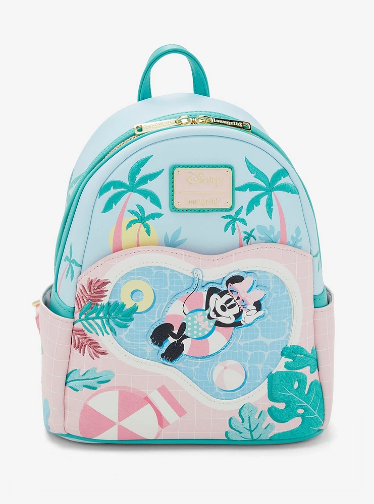 New Loungefly Disney Minnie hot Mouse Pressed Flower Bow Mini Backpack