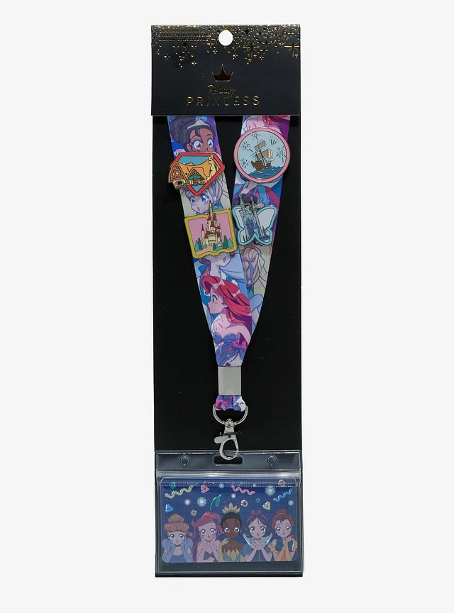 Loungefly Disney Princess Tattoo lanyard discount with pin set