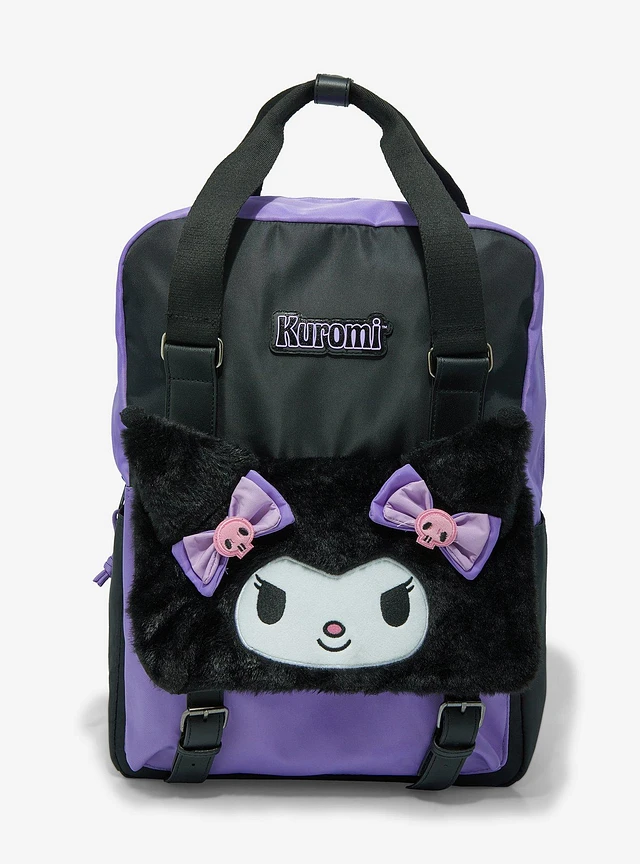 廃盤　KUROMI バックパック 紫/黒 Hot Topic Kuromi Fuzzy Face Backpack | Connecticut Post Mall