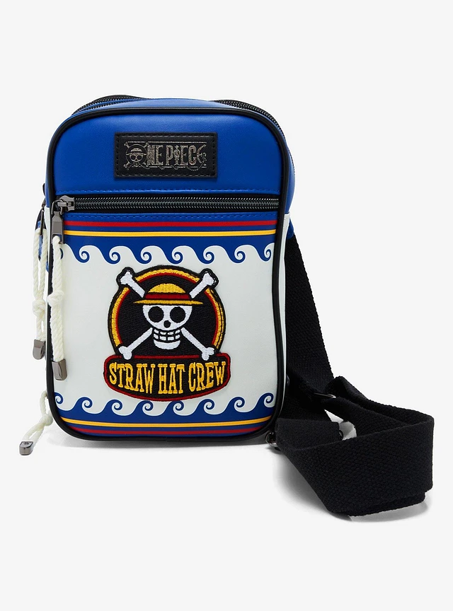 One Piece Straw Hat Crew Jolly Roger Crossbody Bag - BoxLunch