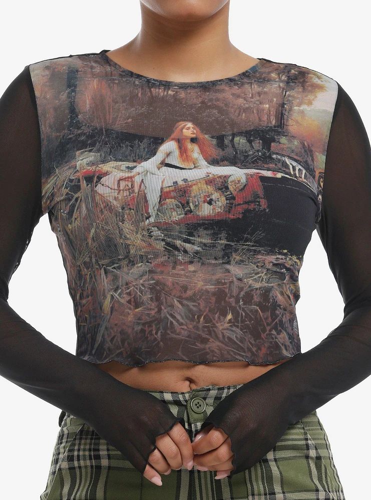 Hot Topic The Lady Of Shalott Mesh Twofer Long-Sleeve Top