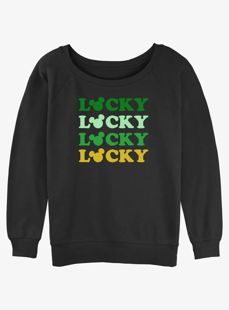 Boxlunch Disney Mickey Mouse Lucky Ears Womens Slouchy Sweatshirt