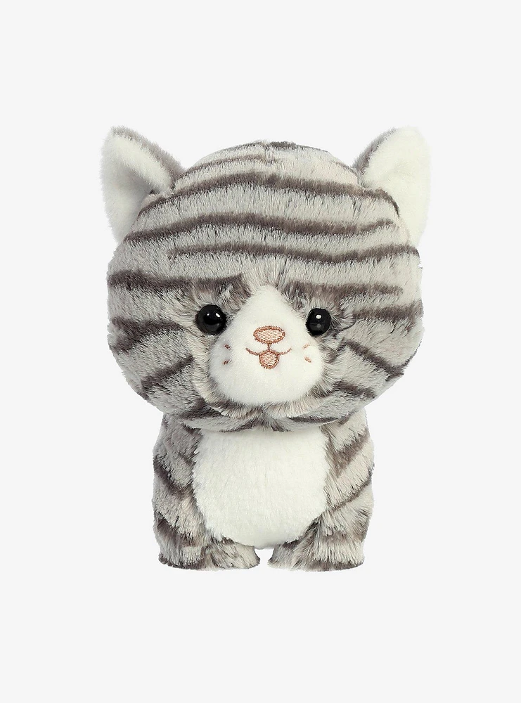 Grey tabby cat plush online