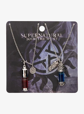 Hot Topic Cosmic Aura Moon Gem Drop Best Friend Necklace Set