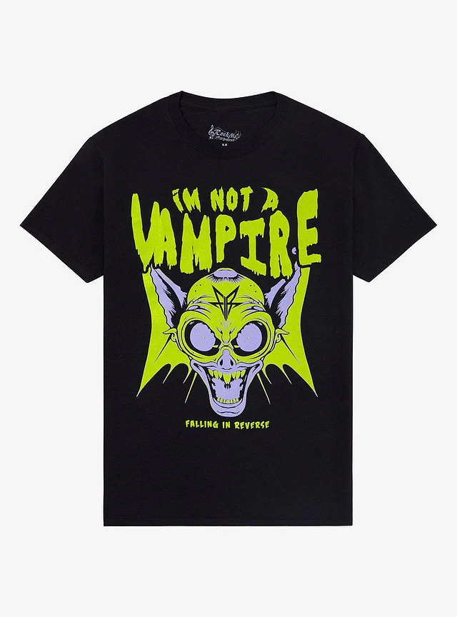 Hot Topic Falling Reverse I'm Not A Vampire Boyfriend Fit Girls T