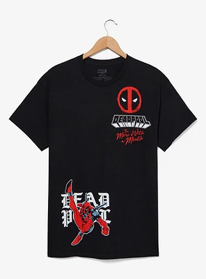 ★MARVELCOLLECTION★ Small Planet Deadpool Silhouette T-Shir Marvel Shirt Men's X-Small Black Deadpool Back in Black