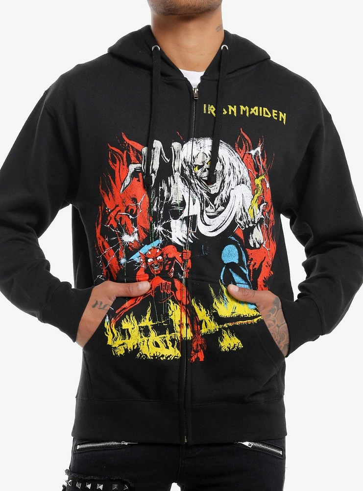 Iron maiden number of the beast hoodie best sale