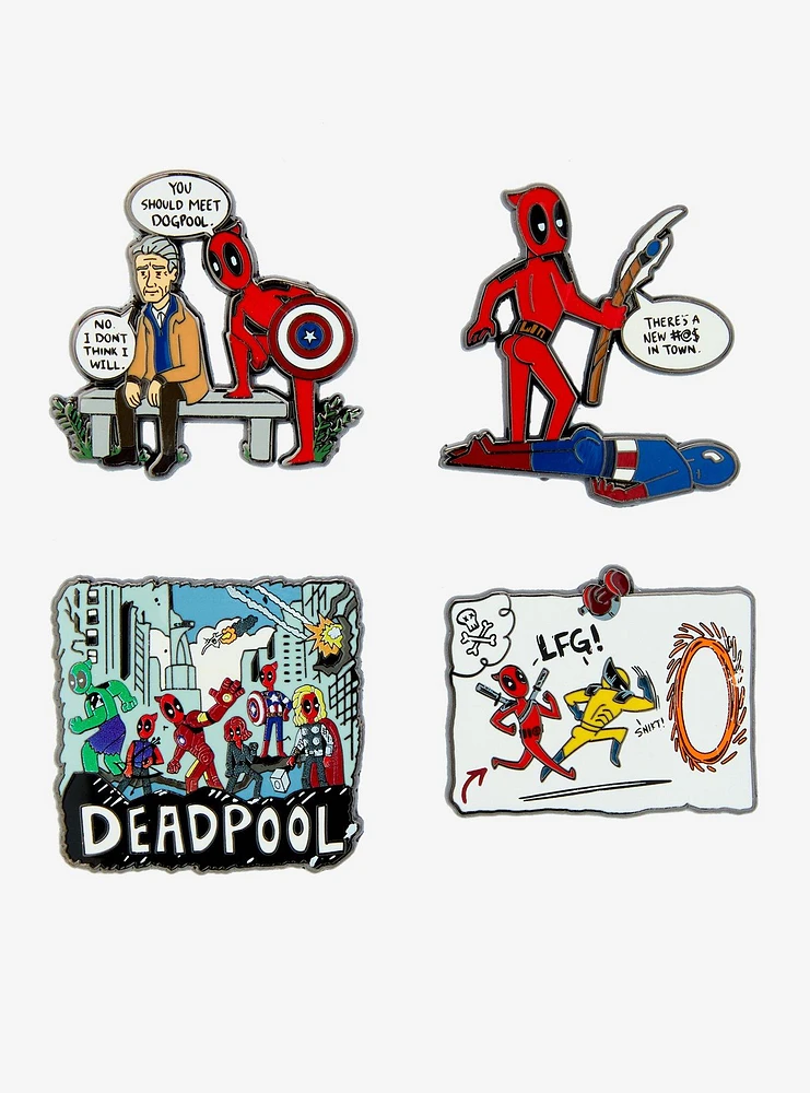 Deadpool Marvel Deadpool & Wolverine Deadpool Doodle Scenes Enamel Pin ...