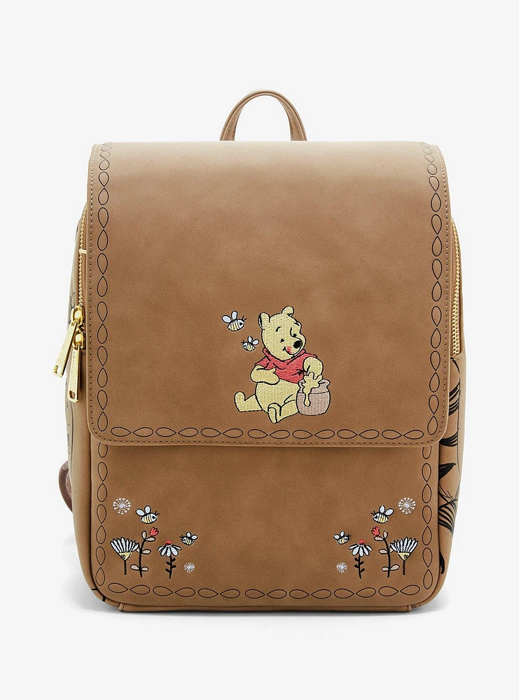 Disney Loungefly Disney Winnie the Pooh Floral Brown Backpack