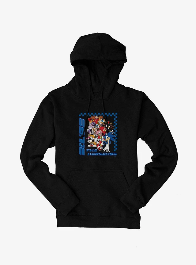 CLUBHAUS×TANGRAM TURF HEDGEHOG SWEAT Sonic The Hedgehog Group Checkered Hoodie at Hamilton Place in