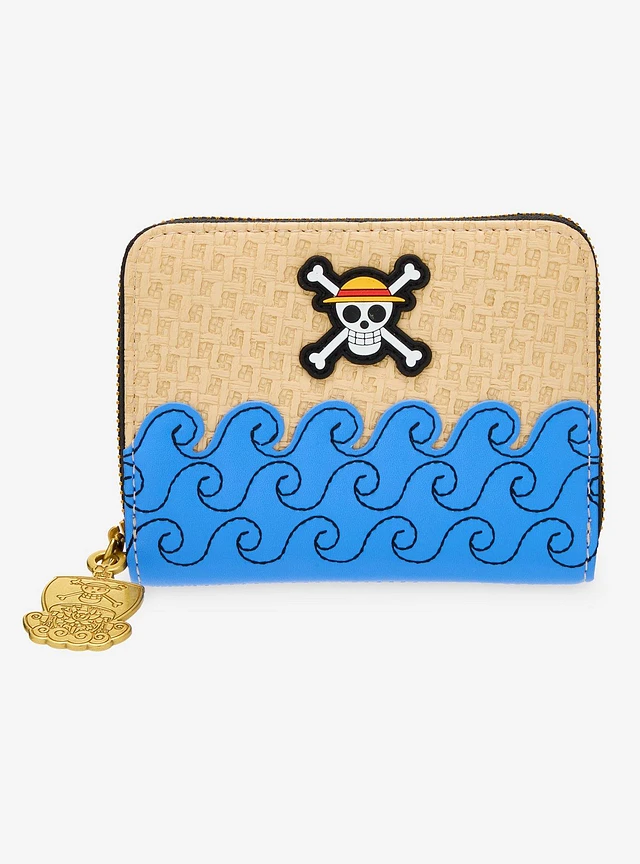 One Piece Loungefly One Piece Waves Textured Small Zip Wallet