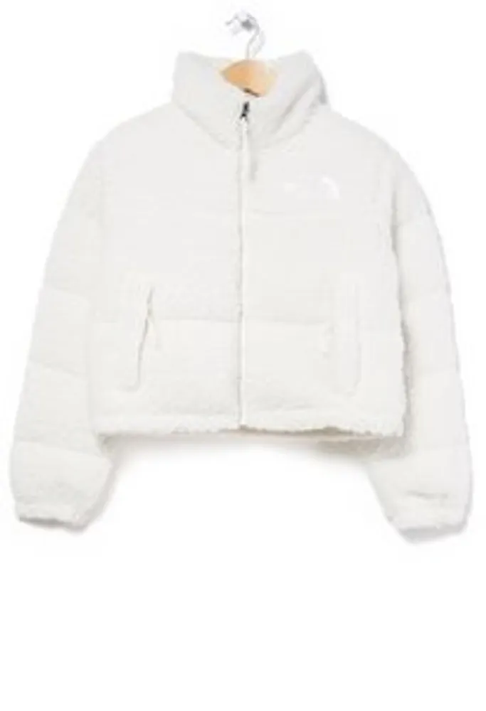 North face women's on sale white fleece jacket