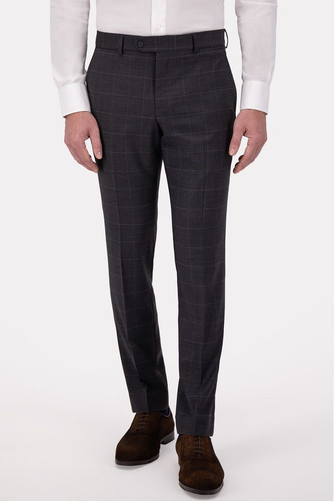 ROBERTS RED Pantal n vestir Roberts Red gris oxford slim fit