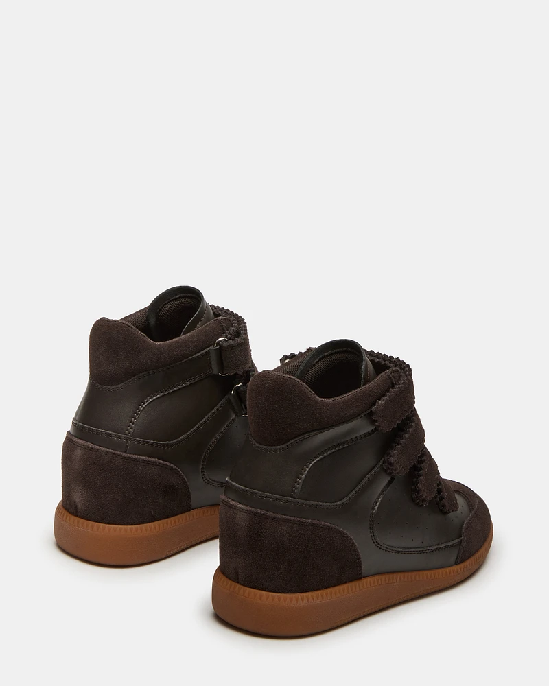 【Steve Madden】 MUSTANG スニーカー Brown Suede MUSTANG Brown Suede High-Top Velcro Sneakers | Women's