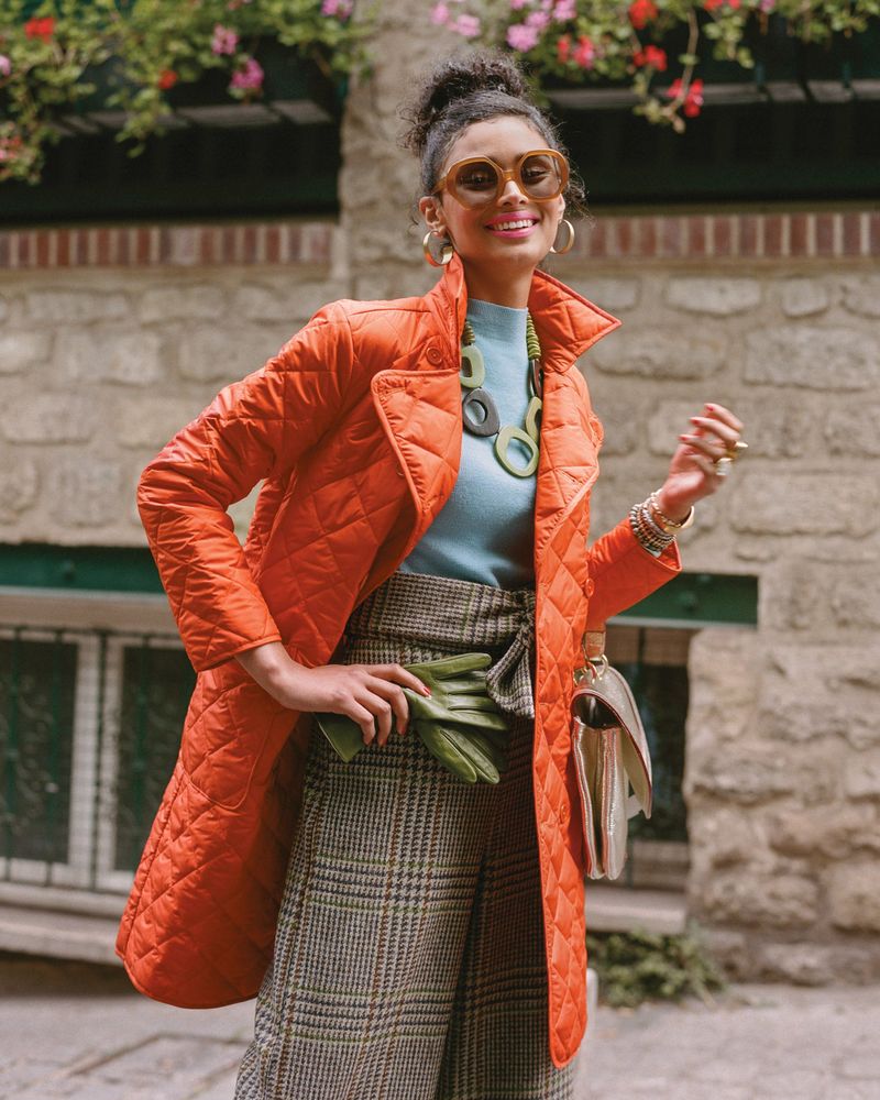 Frances Valentine Sydney Quilted Peacoat Orange The Summit