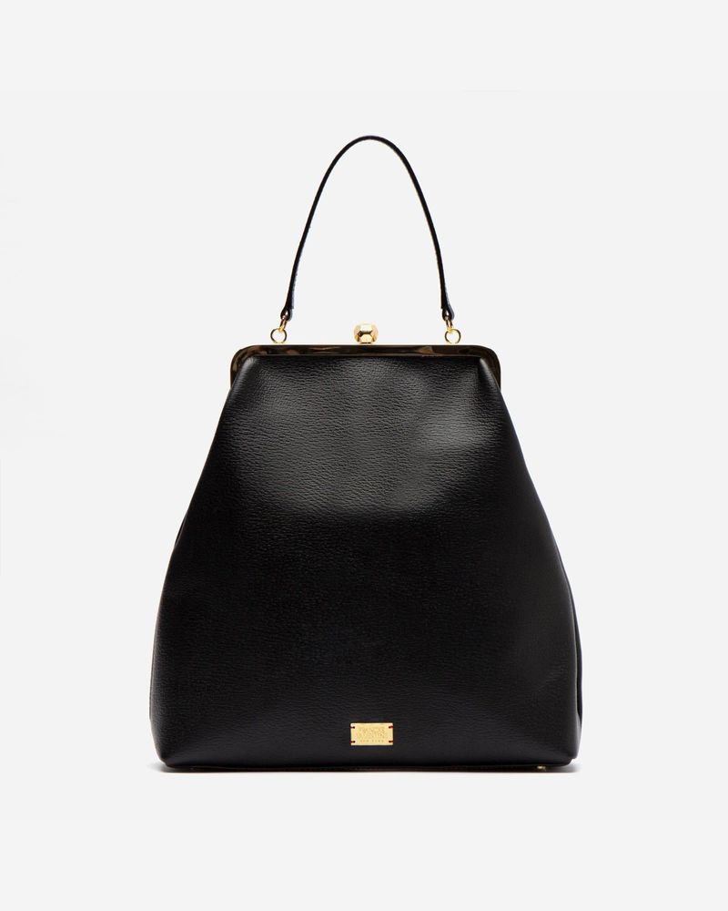 Frances Valentine Caroline Frame Bag Boarskin Black The Summit
