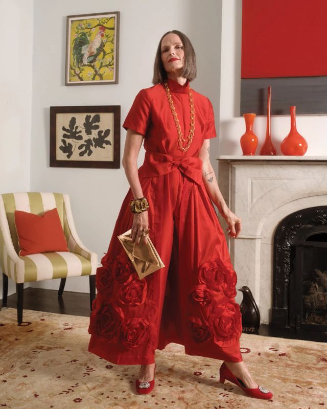 Red discount flower jumpsuit