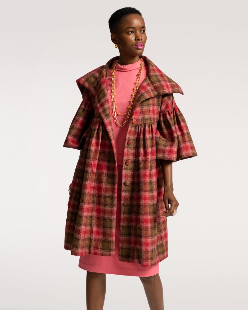 Big best sale plaid coat