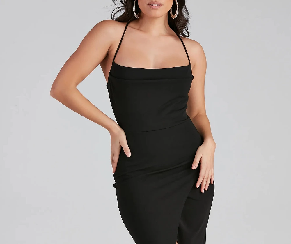 Windsor Ashlyn Formal High Slit Midi Dress | MainPlace Mall