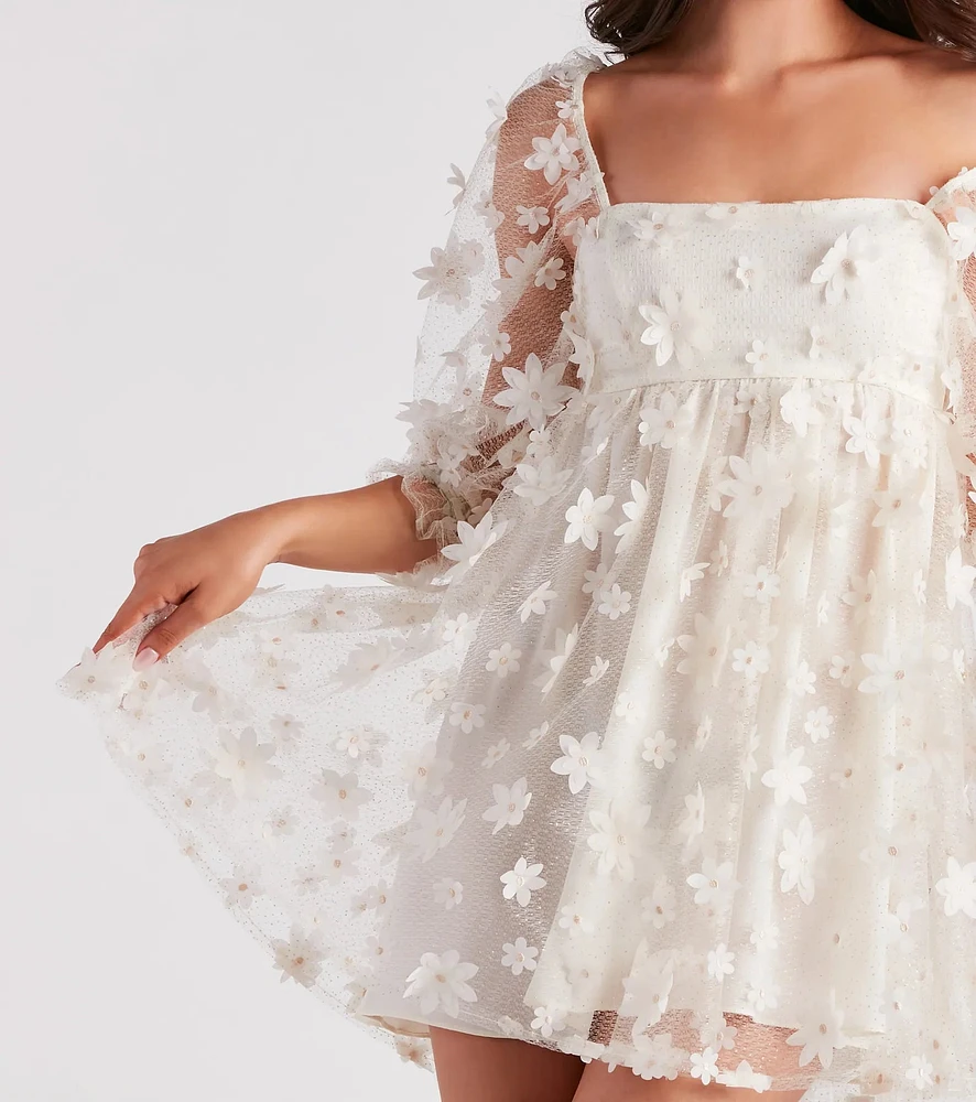 Windsor Sunshine Daisy Flower Mesh Skater Dress | MainPlace Mall