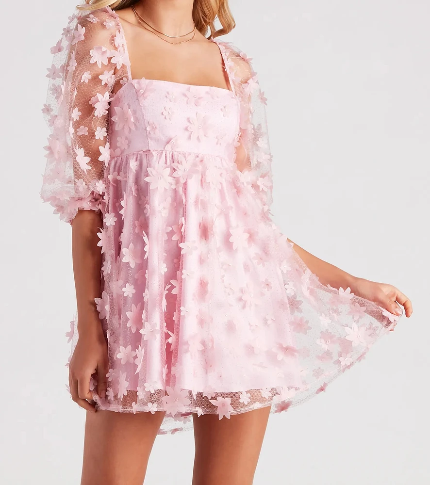 Windsor Sunshine Daisy Flower Mesh Skater Dress | MainPlace Mall