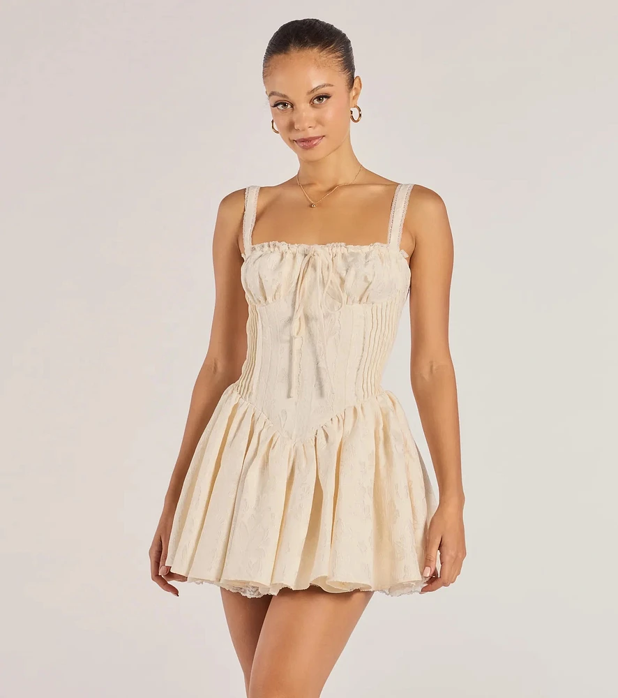 Windsor Flirt It Up Floral Jacquard Satin Corset Skater