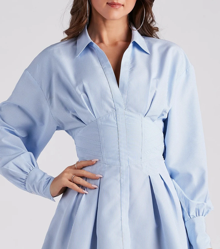 Windsor Perfectly Striped Shirt Skater Dress at CoolSprings