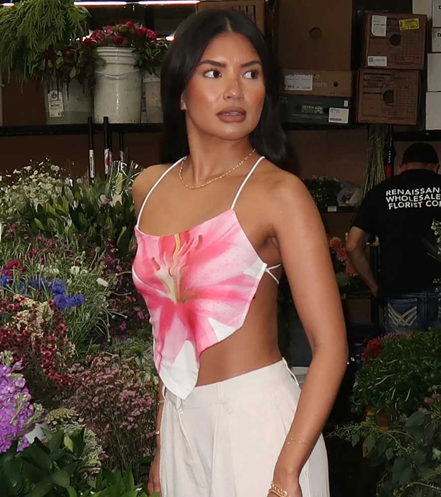 Windsor Get Your Flirt On Floral Open Back Crop Top | MainPlace Mall