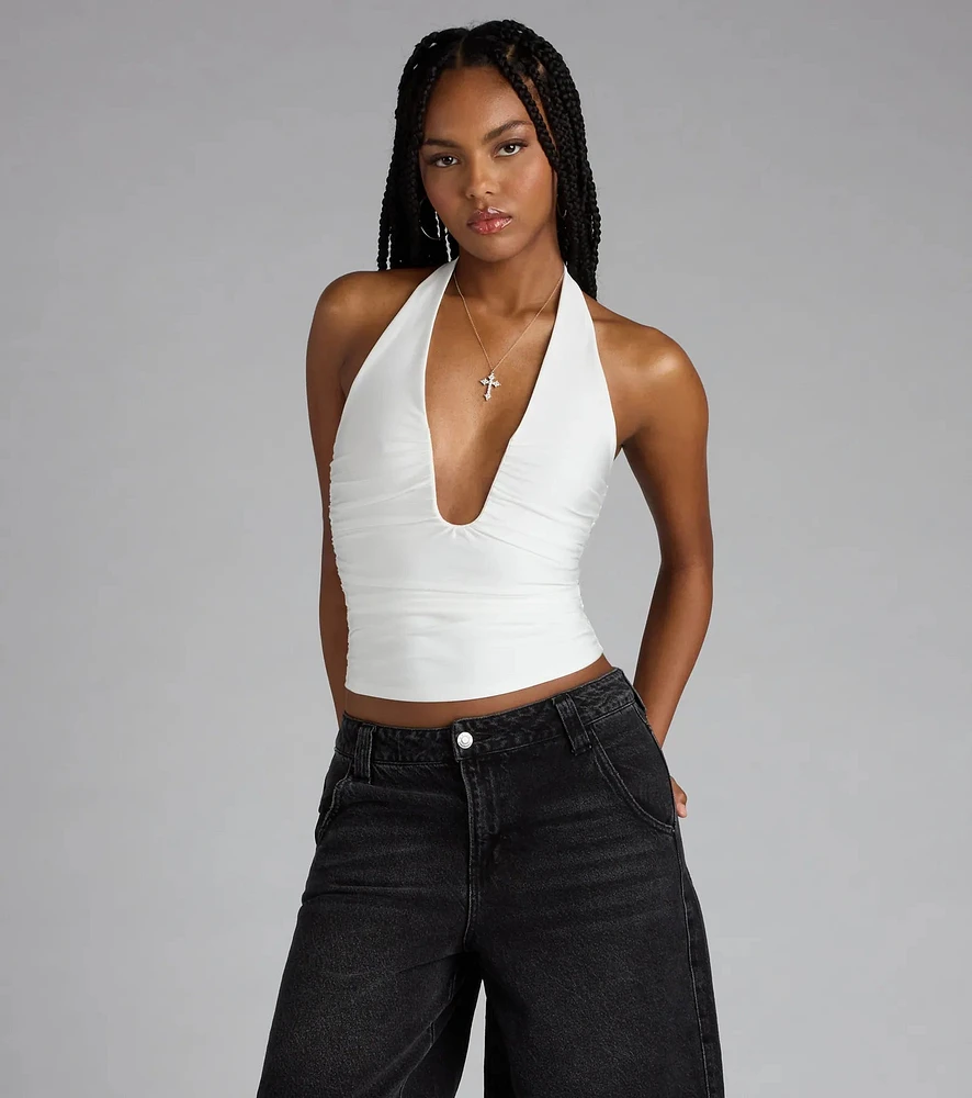 Windsor Major Vibe Plunge Halter Top | Arden Fair